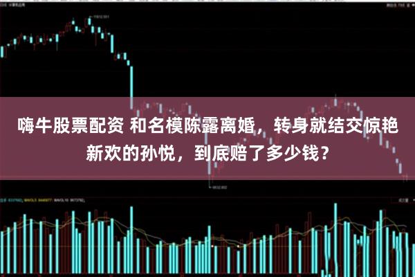 嗨牛股票配资 和名模陈露离婚，转身就结交惊艳新欢的孙悦，到底赔了多少钱？